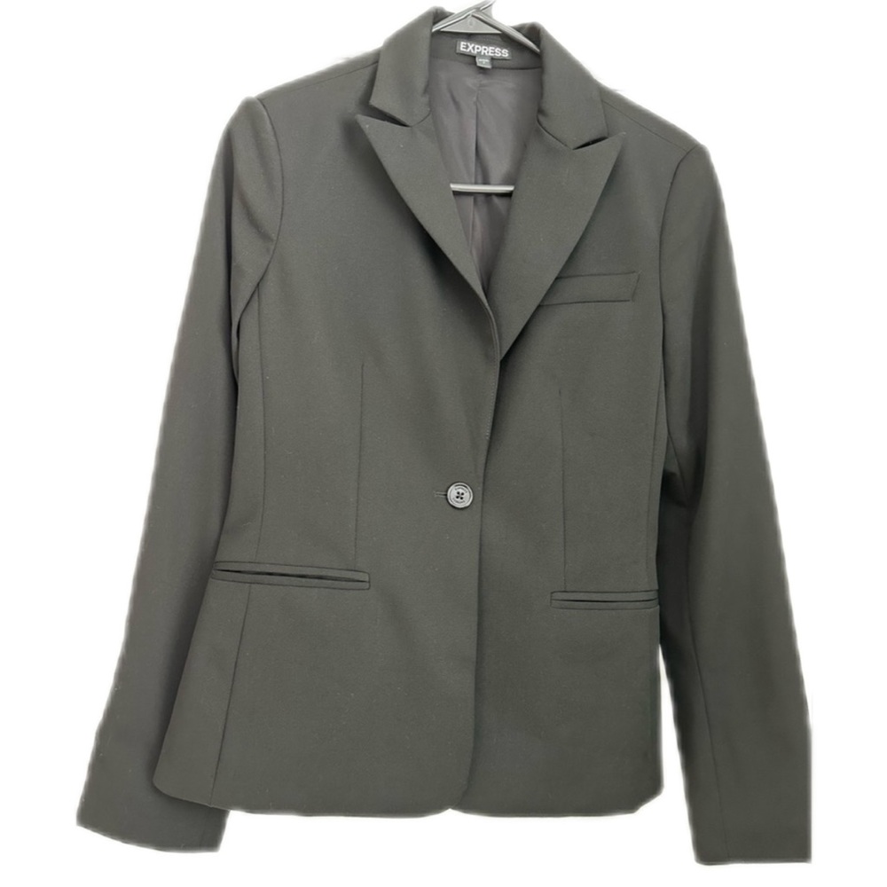 Express Editor One Button Black Business Blazer size 6